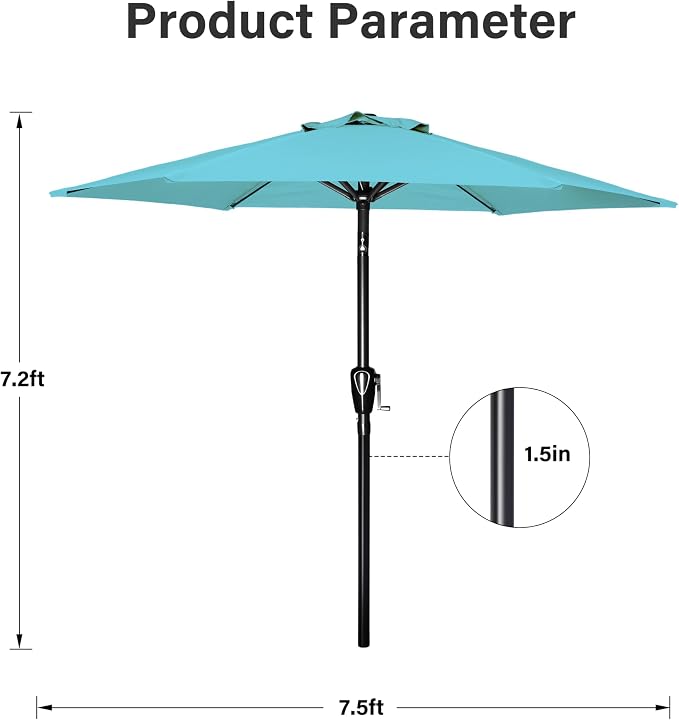Simple Deluxe 9' Patio Umbrella Outdoor Table Market Yard Umbrella - Image 4