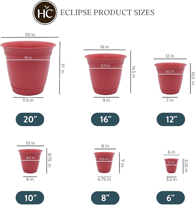 The HC Companies 8 Inch Eclipse Round Planter Pots - Image 3