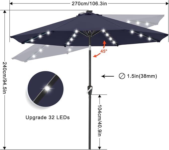ABCCANOPY Durable Solar Led Patio Umbrellas - Image 3