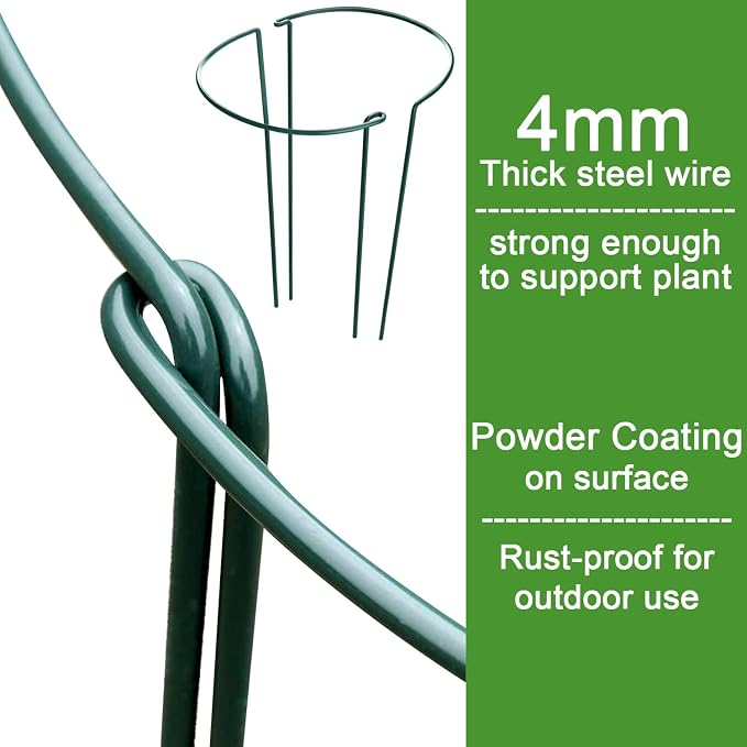 HiGift 16 Pack Plant Support Stakes, Half Round Metal Garden Plant Stake Indoor - Image 2