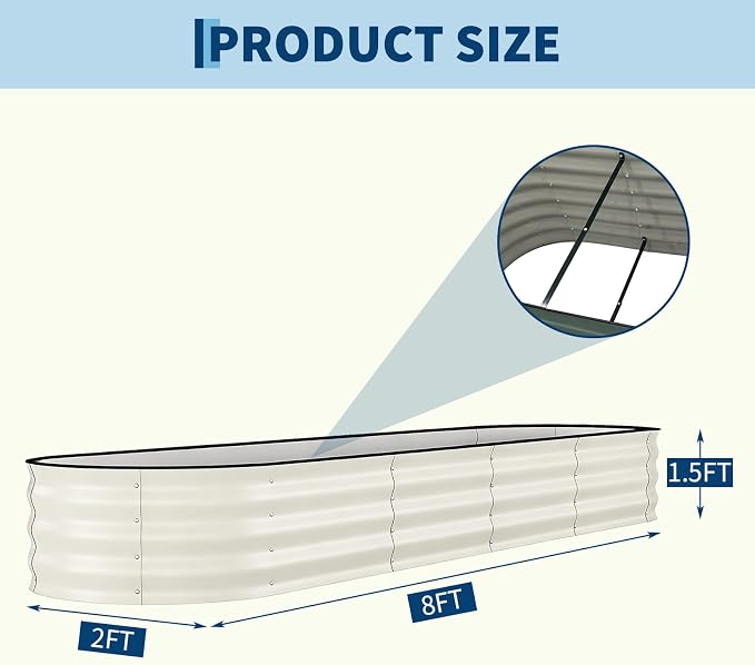 Garvee 2 Pack Galvanized Raised Garden Beds - Image 2