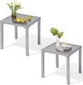 Crestlive Products Outdoor Side Table Set of 2, Small Square Metal End Table by CrestliveProducts