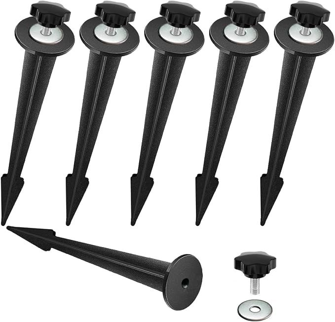 Replacement Stakes for Flood Lights, 6.3in Aluminum Metal Ground Stake by Unknown