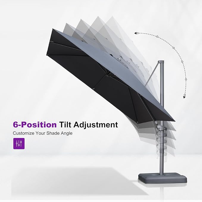PURPLE LEAF Patio Umbrella 9' X 11.5' Rectangle Cantilever Umbrella Large - Image 7