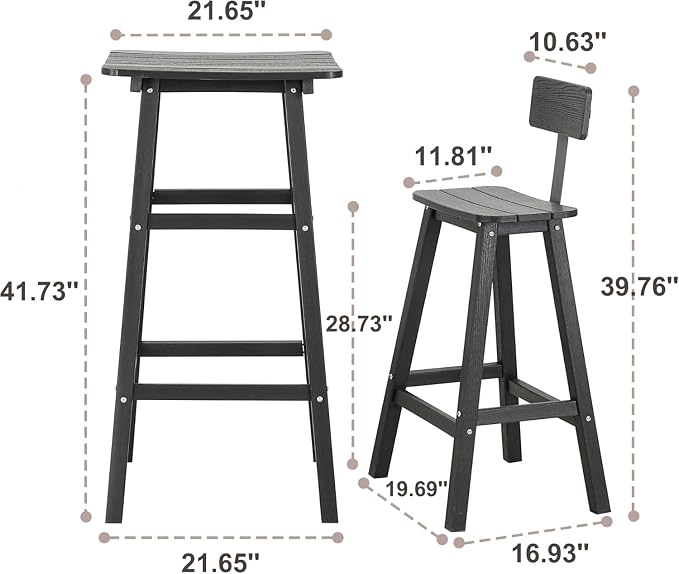 Outdoor Bar Table, HDPE Patio Bar Table, All Weather Height Patio Tables - Image 3