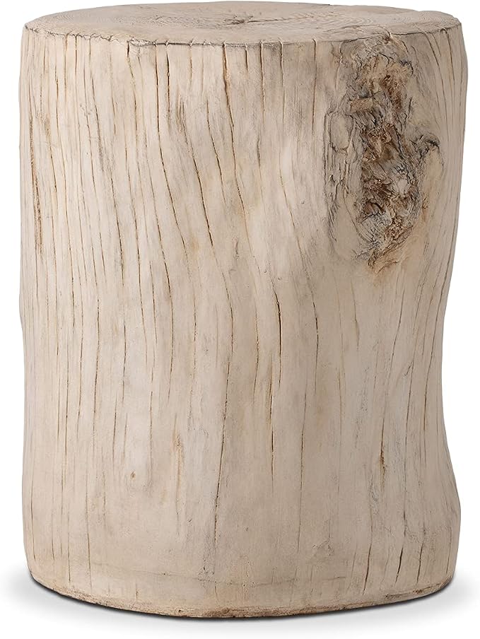 SUNBURY Stump Side Table, Concrete Side Table, Patio Faux Wooden End Table by SUNBURY