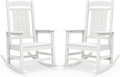 SERWALL Outdoor Rocking Chairs Set of 2, Oversized HDPE Porch Rockers by SERWALL