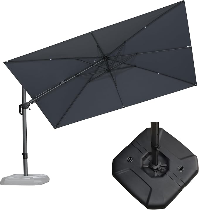 PURPLE LEAF 11.5' X 8.2' Tilting Patio Umbrella by PURPLELEAF