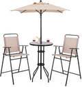 Giantex 4-Piece Outdoor Bar Set, Round High Top Bar Table by Giantex