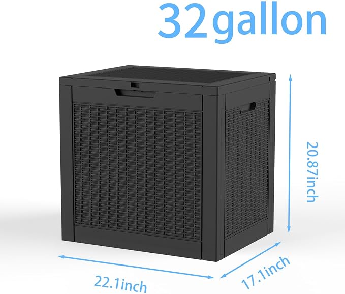 EasyUp 32 Gallon Outdoor Storage Box Waterproof, Storage Box Indoor and Outdoor - Image 2