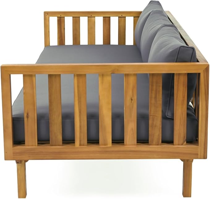 Merax Outdoor Acacia Wood Daybed, 3 Seater Day Bed Couch Sofa - Image 7