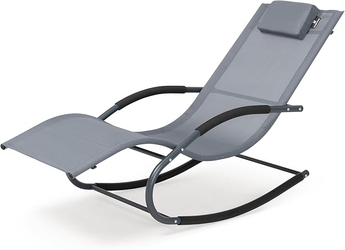 Outdoor Lounge Chair with Pillow, Chaise Lounge Chair by MansionHome