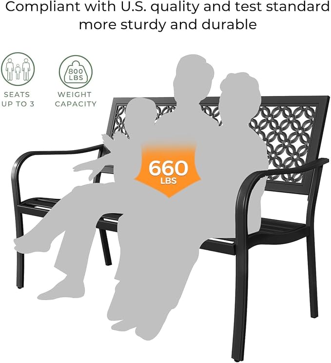 Grand patio 50" Outdoor Bench, Garden Benches - Image 4