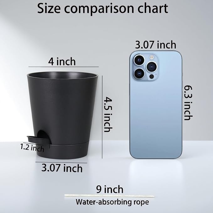 12 Pack 4 Inch Self Watering Plant Pots - Image 2