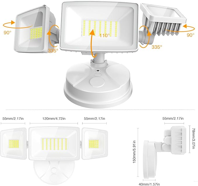 Onforu 2 Pack 75W Flood Lights Outdoor, 7000LM LED Flood Lighting Outdoor - Image 9
