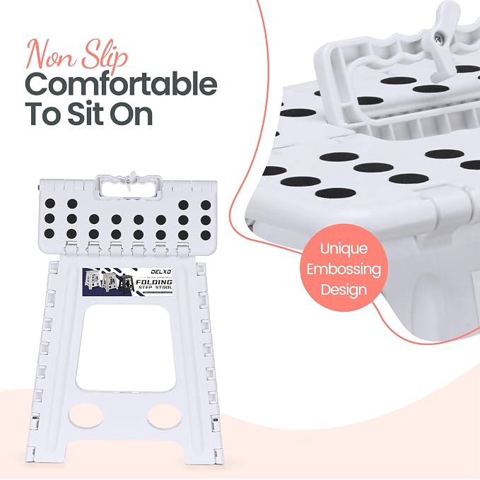 Delxo 16 Inch Folding Step Stool, Portable Collapsible Step Stool - Image 3