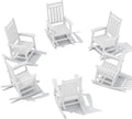 SERWALL HDPE Outdoor Rocking Chair Set of 6, Patio Rocking Chairs by SERWALL