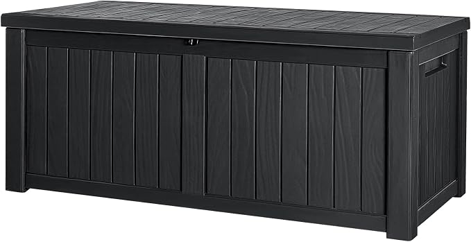 Devoko 120 Gallon Resin Deck Box Waterproof Indoor Outdoor Storage Box Lockable by DEVOKO