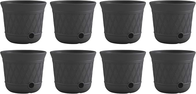 Suncast 8 Pack 14" x 12" Round Resin Decorative Weatherproof Outdoor Hideaway by Suncast