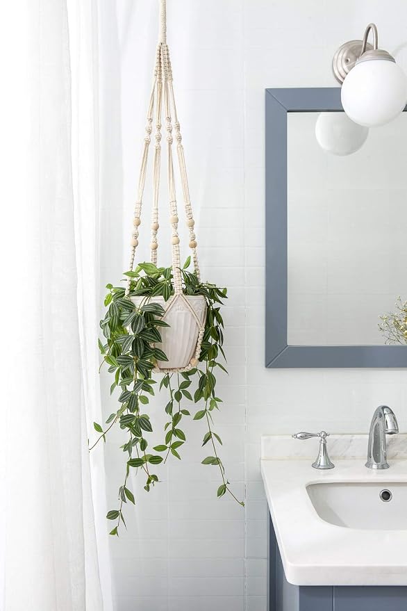 Mkono Macrame Plant Hanger Indoor Hanging Planter Basket - Image 4