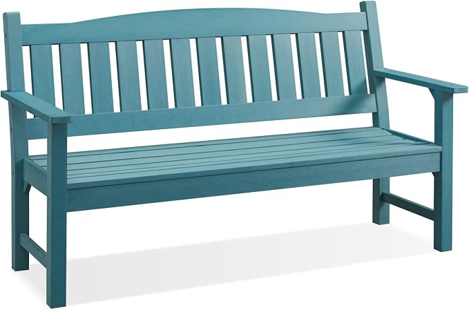 Psilvam 3-Person Outdoor Memorial Bench, All-Weather Poly Lumber Garden Bench by PsilvamGardenFurniture