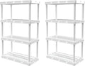 Gracious Living 2 Pack Light Duty Storage Shelves, Knect-A-Shelf 4-Shelf by GraciousLiving