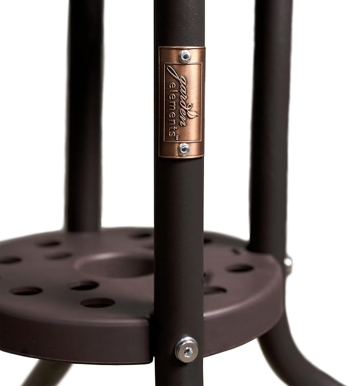 Garden Elements Outdoor Patio Furniture, Round Dining Table, Steel Base and Rim - Image 5