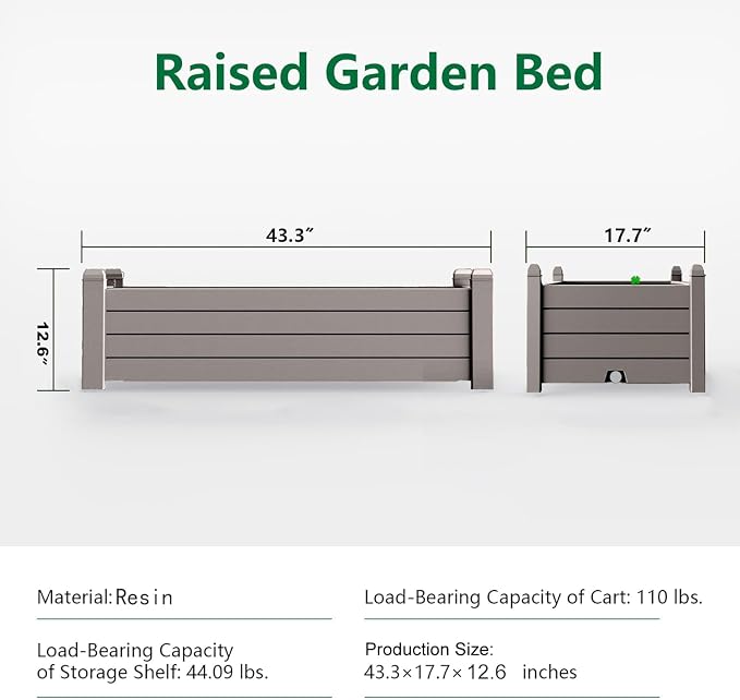 Raised Garden Bed, 21 Gallon Self-Watering Outdoor Raised Planter Box - Image 3