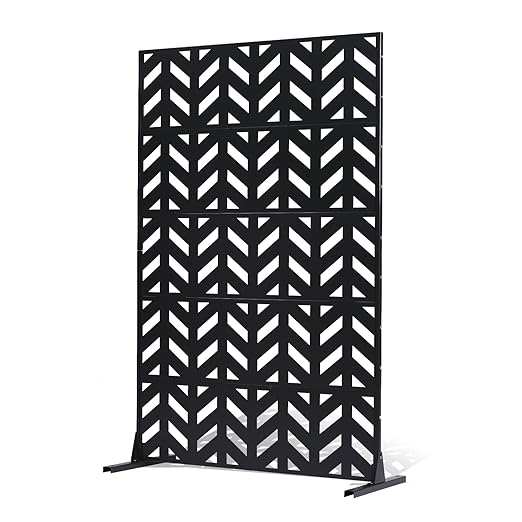 VEVOR Metal Privacy Screen, Outdoor Privacy Screens 5-Panel, Freestanding by VEVOR