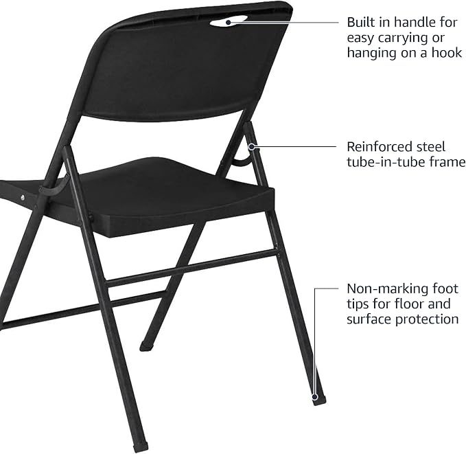Amazon Basics Portable Folding Plastic Chair, Events Seating, 350-Pound Capacity - Image 5