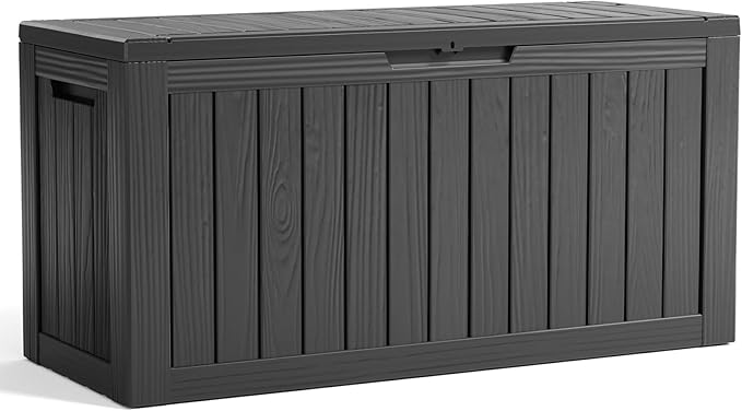 EasyUp 80 Gallon Resin Deck Box Storage Outdoor Waterproof Boxes Lockable UV by EASYUP