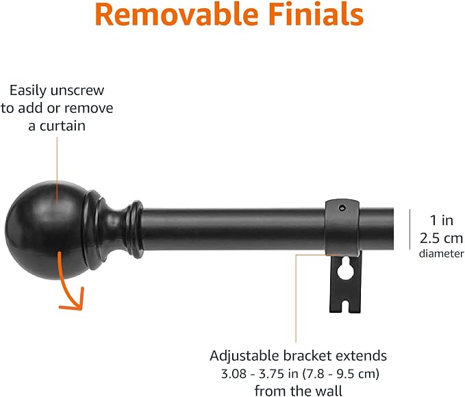 Amazon Basics Sturdy Adjustable Curtain Rod - Image 3