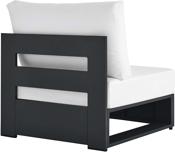 Modway Tahoe Aluminum Armless Patio Gray White Modular Weather-Resistant - Image 5