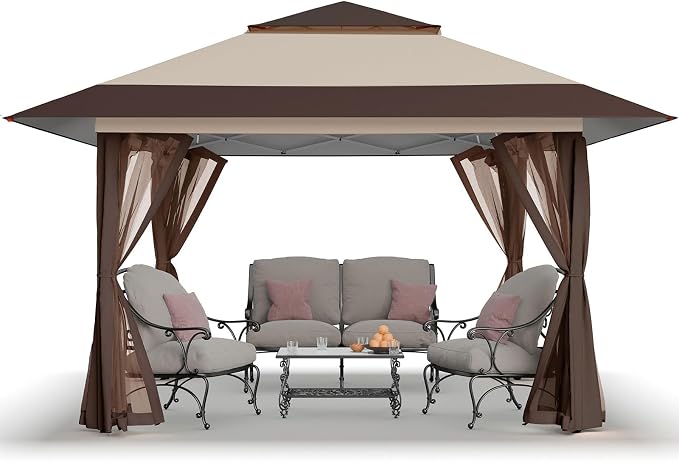 CROWN SHADES 13x13 Pop Up Gazebo, Canopy Tent, Gazebos on Clearance by CrownShades