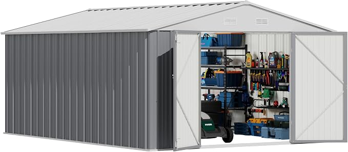 Devoko 10x14 FT Outdoor Storage Shed, Large Metal Storage Sheds - Image 2