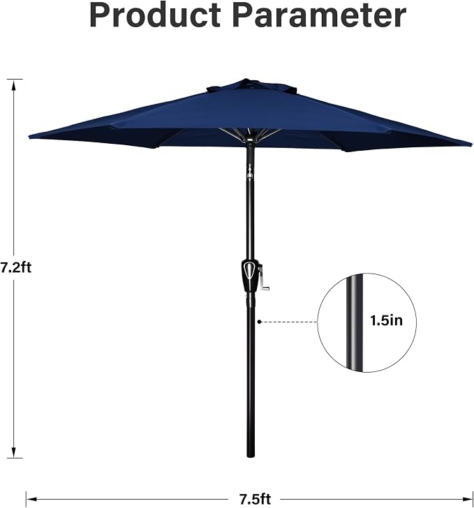 Simple Deluxe 9' Patio Umbrella Outdoor Table Market Yard Umbrella - Image 2
