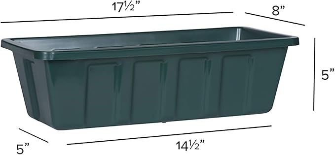 Root & Vessel, Poly-Pro Plastic Flower Box Planter, Hunter Green - Image 3