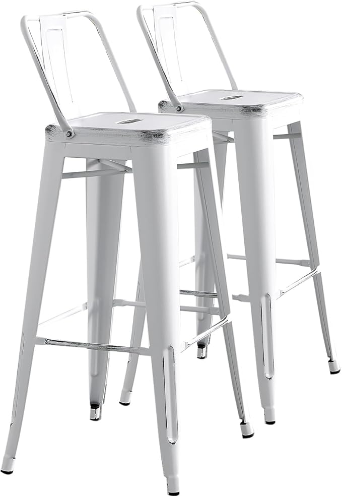 AC Pacific 30” Metal Barstool Set of 2 – Country Rustic Style by ACPacific
