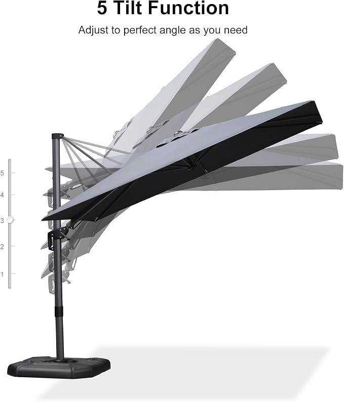 PURPLE LEAF 6.5' X 10' Right-left Tilt Patio Umbrella - Image 8