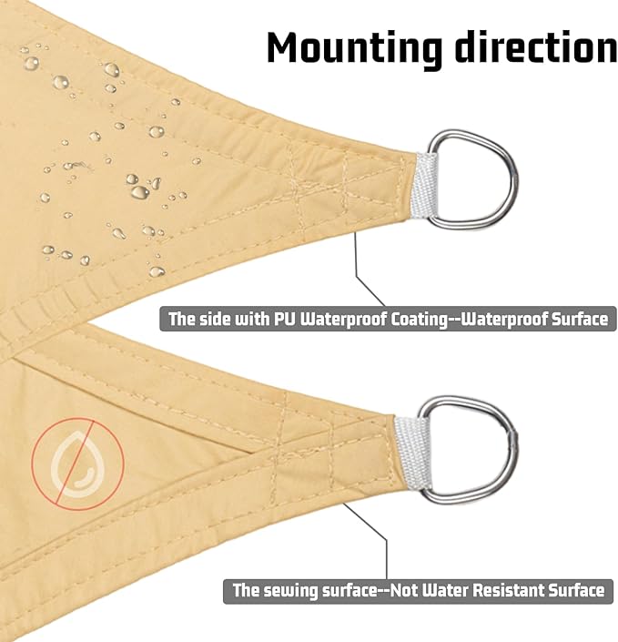 LOVE STORY Rectangle 9'x14' Waterproof Sun Shade Sail Canopy UV Block - Image 3