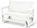 SERWALL 2 Person Patio Glider Rocking Chair, HDPE Material Weather-Resistant by SERWALL