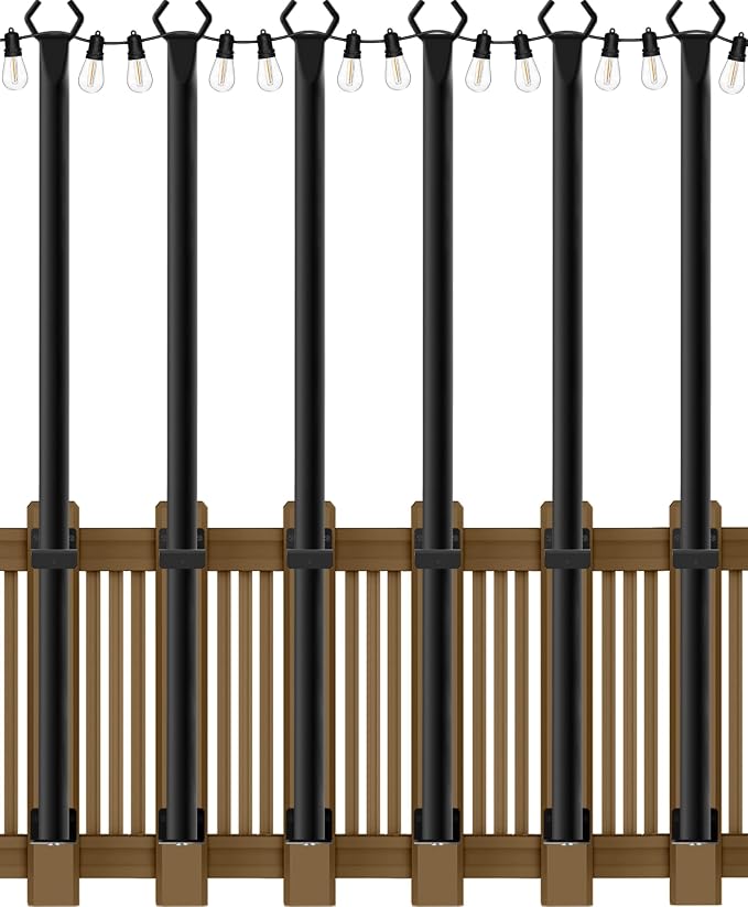 AILBTON 6 Pack 5Ft String Light Poles, Light Poles by AILBTON