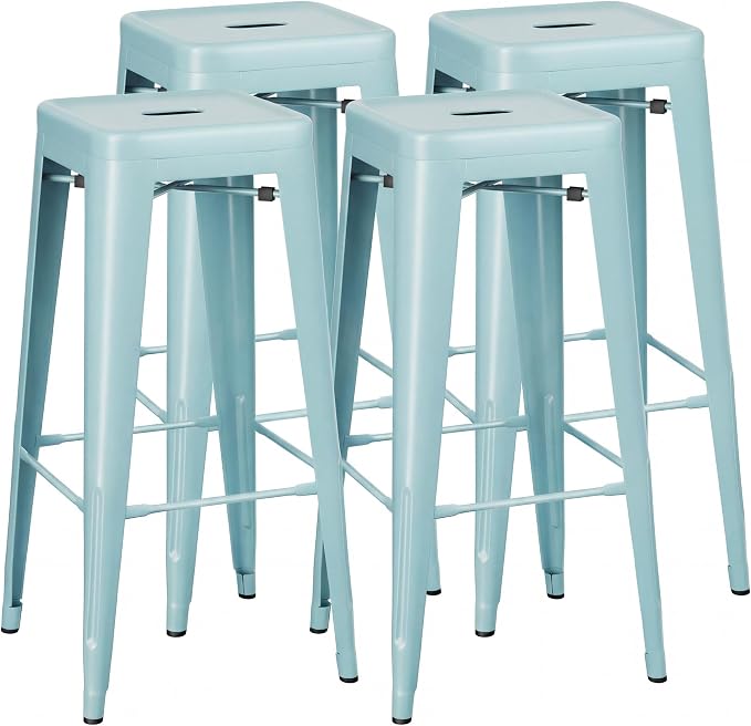 Shahoo 30 Inches Metal Bar Stools Counter Height Stackable Backless Stools by BuynowfromShahoo