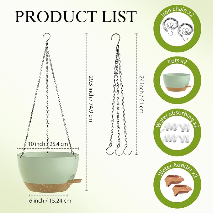 10 Inch Hanging Baskets 2 PC - Image 2