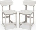 SERWALL Outdoor Bar Stools Set of 2, All Weather HDPE 25" Counter Height Bar by SERWALL