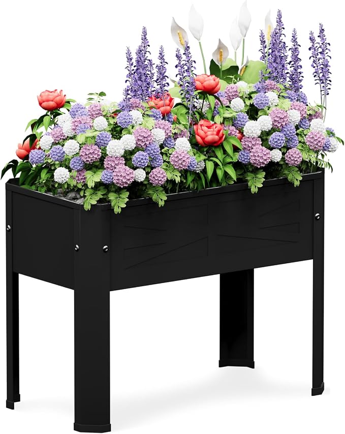 Raised Garden Bed with Tall Legs, Elevated Metal Planter Box by PROXRACER