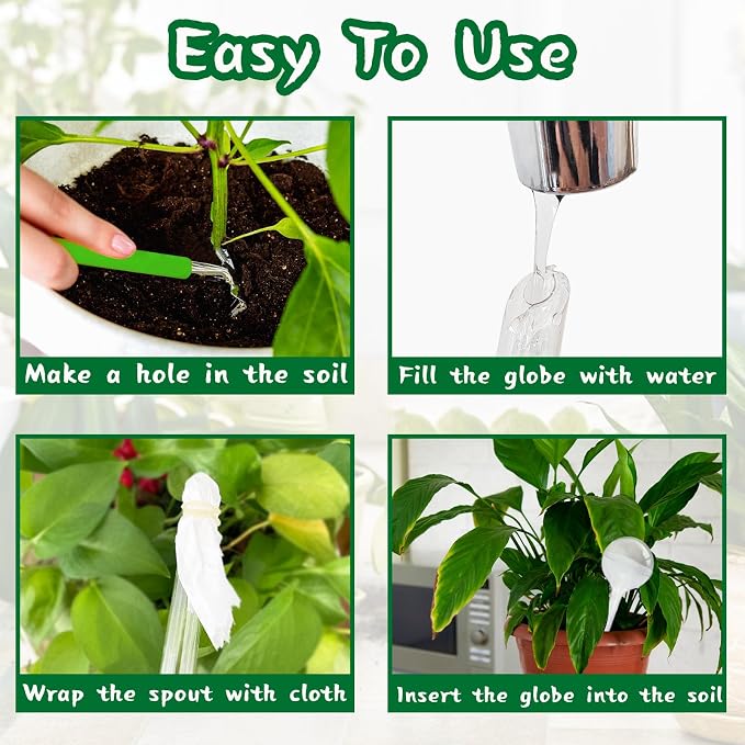 20 PCS Clear Plant Watering Globes, Plastic Self-Watering Bulbs, Self Watering - Image 4