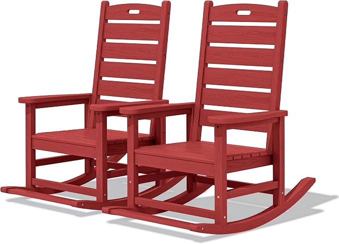 SERWALL Outdoor Rocking Chair Set of 2, Oversized Rocking Chair by SERWALL