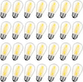 28 Pack S14 Bulbs for Outdoor String Lights, Shatterproof LED Replacement Bulbs by GvvooHome