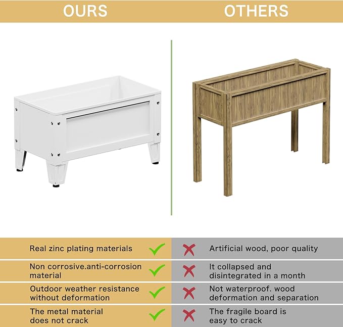 Elevated Metal Planter Box Stand Heavy Duty Raised Garden Bed - Image 4